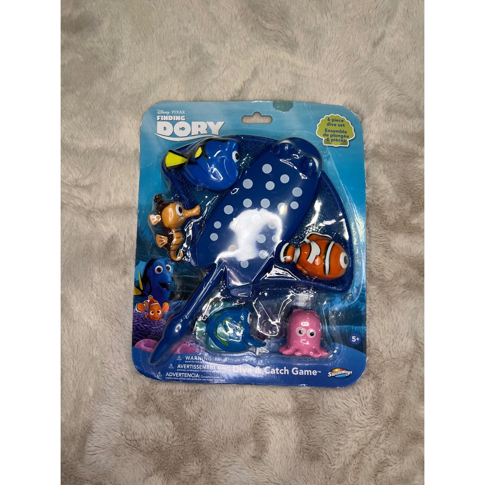 Swimways Disney Finding Dory Dive & Catch Game Pool Toy Set Blue 6pc NIP